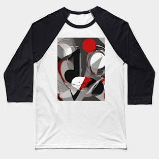 Red Black Gray White Abstraction For A Gift. Baseball T-Shirt
